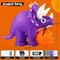 GOOSH 4 FT Width Halloween Inflatables Dinosaur with Pumpkin with Built-in LEDs